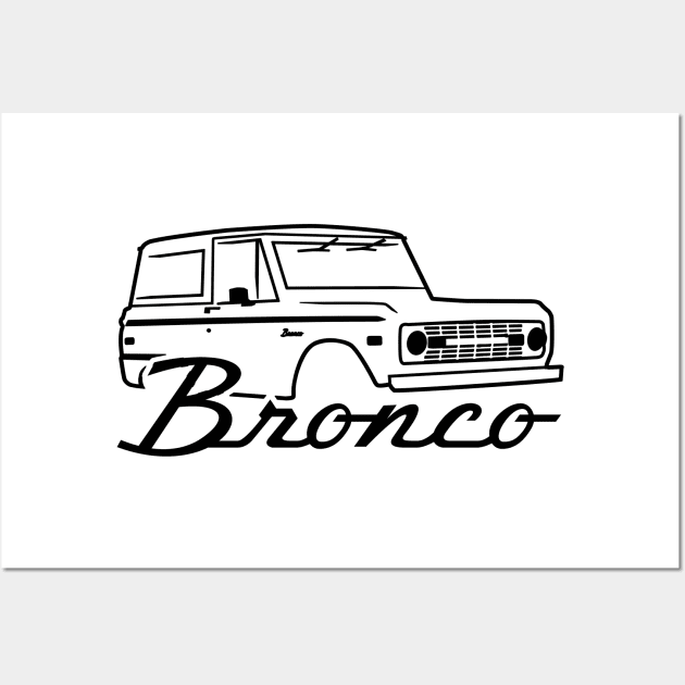 1966-1977 Ford Bronco Black With Logo Wall Art by The OBS Apparel